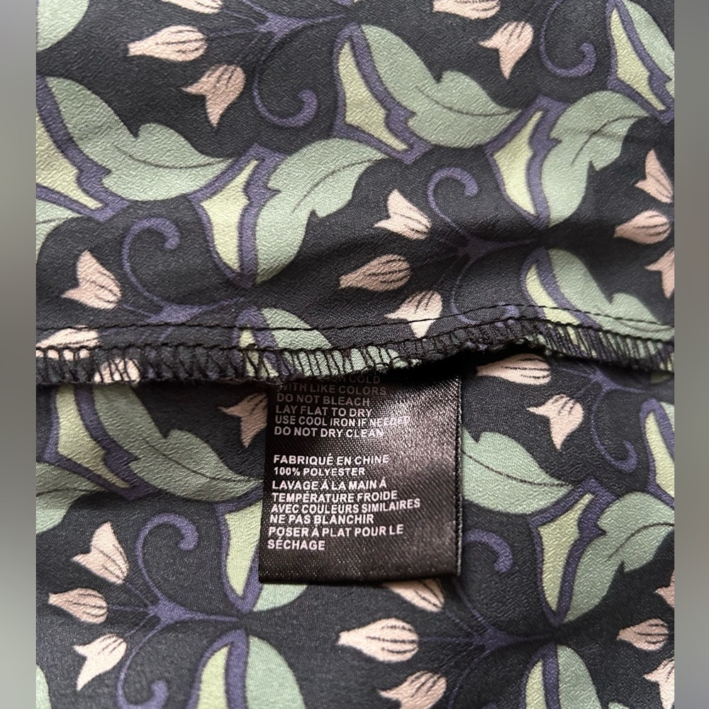 Ethereal Paper Crane Backless Dress Three Quarter Sleeves Blue Green Floral Sz L - Picture 6 of 11